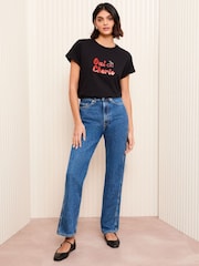 Friends Like These Black Crew Neck Turnback Short Sleeve T-Shirt - Image 3 of 4
