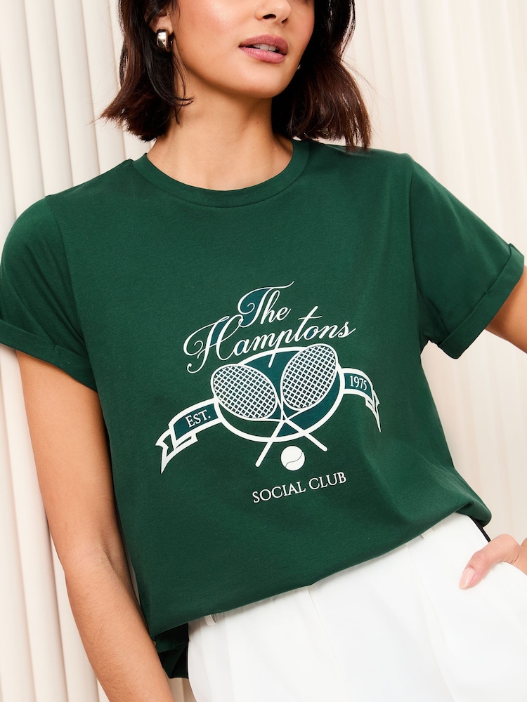 Friends Like These Green Crew Neck Turnback Short Sleeve T-Shirt - Image 2 of 4
