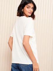 Friends Like These White Short Sleeve Embellished Easy T-Shirt - Image 4 of 4