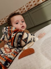 White Fairisle Pattern Zip Through - Pajac za dojenčke iz flisa (0mesecev-2let) - Slika 2 iz 11
