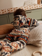 White Fairisle Pattern Zip Through - Pajac za dojenčke iz flisa (0mesecev-2let) - Slika 4 iz 11