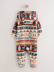 White Fairisle Pattern Zip Through - Pajac za dojenčke iz flisa (0mesecev-2let) - Slika 6 iz 11