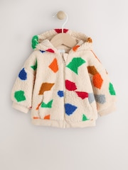 Natural Bright Geo Printed - Zip Through Hooded Baby Jacket (0mths-2yrs) - Bild 1 von 5