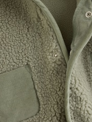 Sage Green Baby Hooded Borg Jacket (0-18mths) - Image 7 of 7