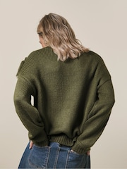 JD Williams Green Tassle Detail Jumper - Image 2 of 4