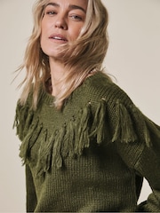 JD Williams Green Tassle Detail Jumper - Image 3 of 4
