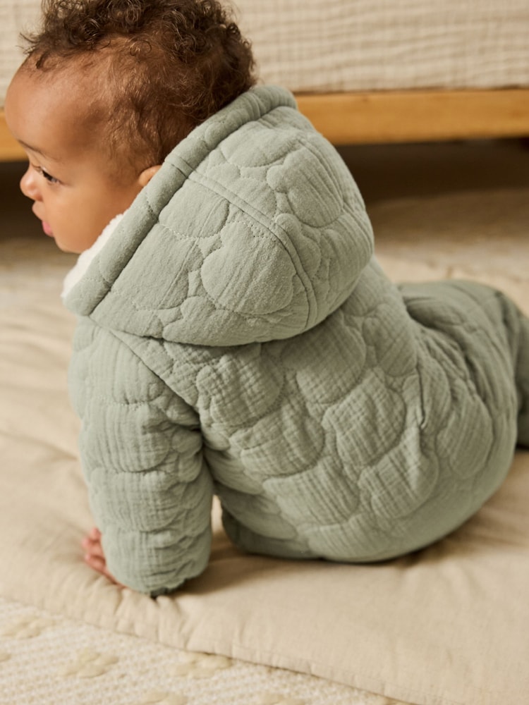 Salbeigrün - Baby Crinkle Pramsuit (0mths-2yrs) - Bild 2 von 6