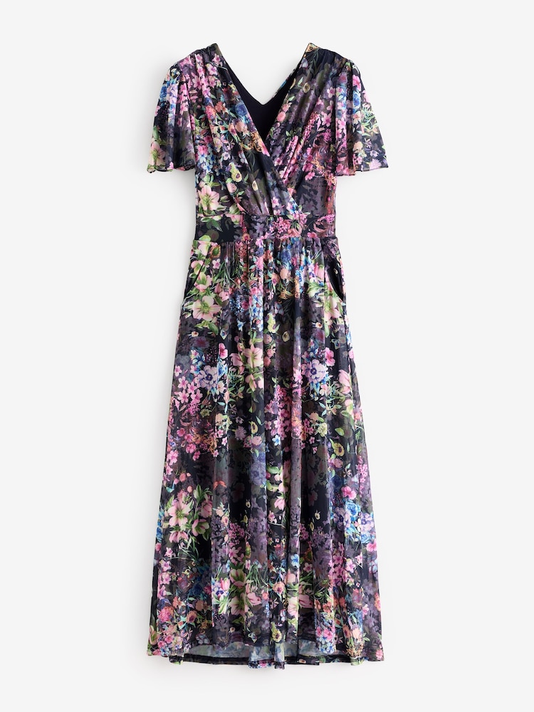 Gelb - Jolie Moi Maxikleid aus Netzstoff mit Wickeldesign am Oberteil und Flügelärmeln - Bild 7 von 7 Gelb - Jolie Moi Maxikleid aus Netzstoff mit Wickeldesign am Oberteil und Flügelärmeln - Bild 7 von 7