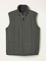 FatFace Tromso Khaki Green 2 in 1 Reversible Gilet - Image 1 of 2