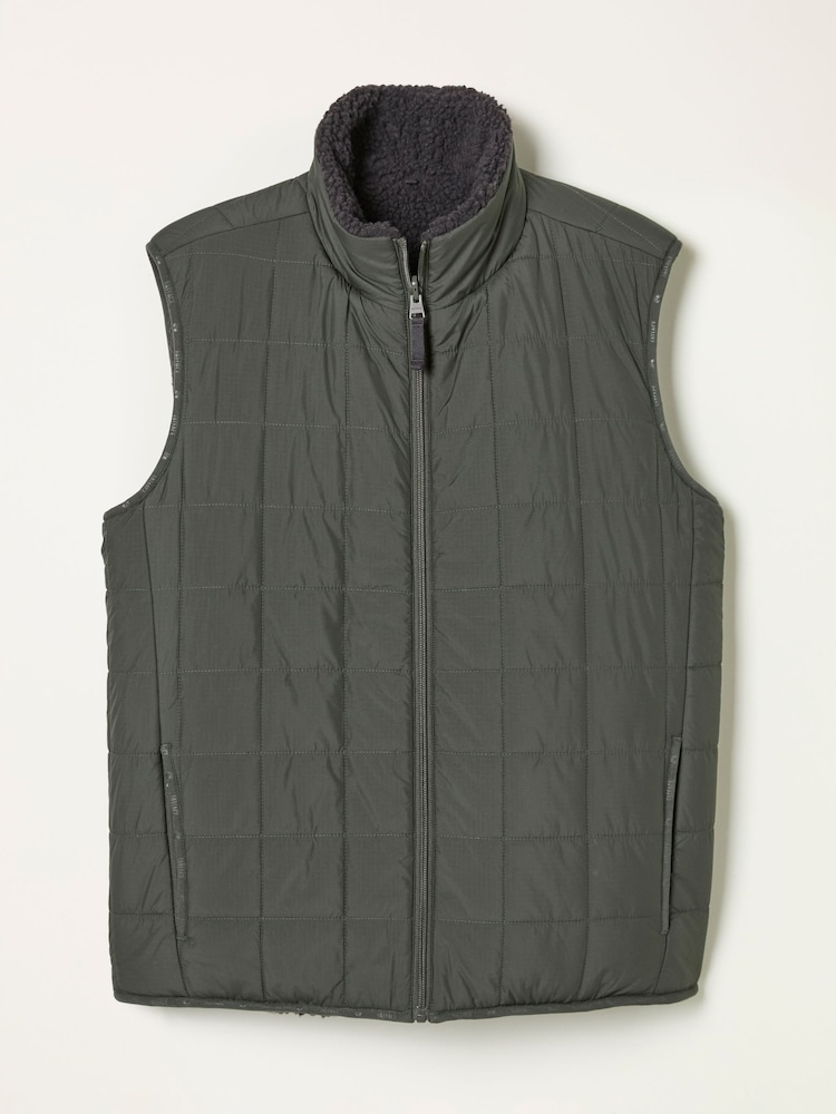 FatFace Tromso Khaki Green 2 in 1 Reversible Gilet - Image 1 of 2