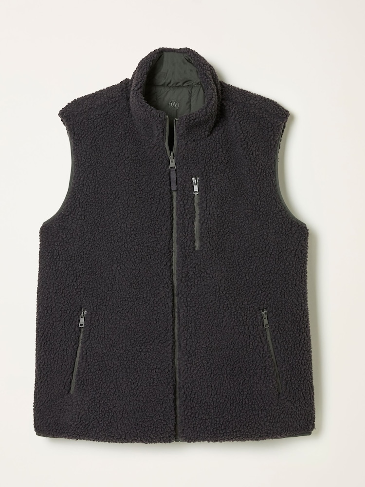 FatFace Tromso Khaki Green 2 in 1 Reversible Gilet - Image 2 of 2 FatFace Tromso Khaki Green 2 in 1 Reversible Gilet - Image 2 of 2