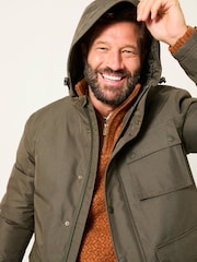 FatFace Saltby Khaki Green Waterproof Hooded Parka - Image 3 of 5