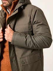 FatFace Saltby Khaki Green Waterproof Hooded Parka - Image 4 of 5