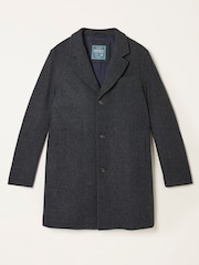 FatFace Tabor Dark Grey Single Breasted Wool Mix Topcoat - Image 1 of 1