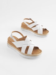 White Extra Wide Fit Forever Comfort® Extra Wide Fit Sports Crossover Wedges - Image 1 of 4