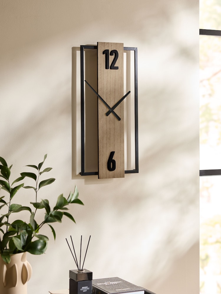 Natural Bronx Slimline Wall Clock - Image 2 of 5 Natural Bronx Slimline Wall Clock - Image 2 of 5