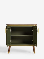 Clarke & Clarke Ribbed Green Mango Wood Calisto Small Sideboard - Image 6 of 9