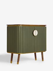 Clarke & Clarke Ribbed Green Mango Wood Calisto Small Sideboard - Image 7 of 9