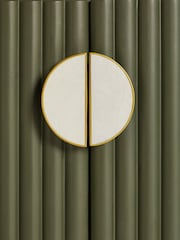 Clarke & Clarke Ribbed Green Mango Wood Calisto Small Sideboard - Image 9 of 9