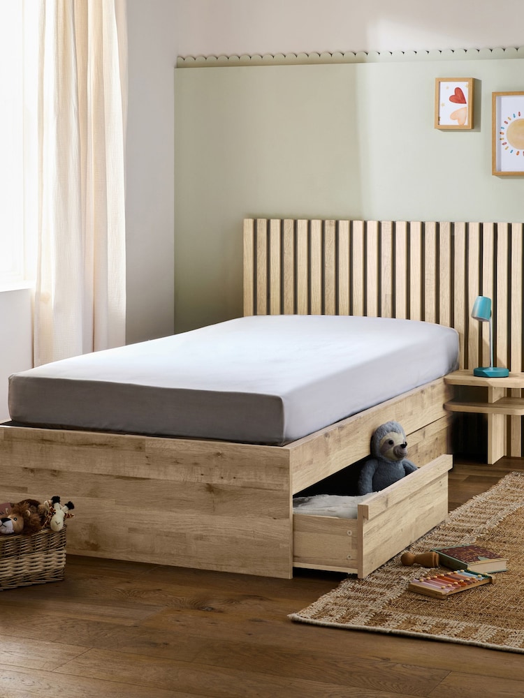 Light Oak Kids Oslo Bronx Storage Frame with Bed Drawers - Image 2 of 6