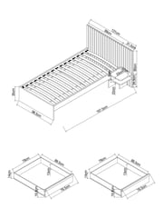 Light Oak Kids Oslo Bronx Storage Frame with Bed Drawers - Image 4 of 6