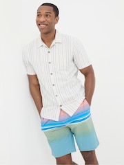 FatFace Denford Natural Dobby Stripe Shirt - Image 1 of 5