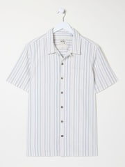 FatFace Denford Natural Dobby Stripe Shirt - Image 5 of 5