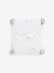 The Little Tailor Pom Pom Plush Lined Baby Blanket - Image 1 of 6