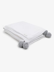 The Little Tailor Pom Pom Plush Lined Baby Blanket - Image 5 of 6