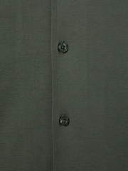 Reiss Hunting Green Caspa Mercerised 100% Cotton Jersey Cuban Collar Shirt - Image 5 of 5