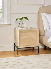 Jasper Conran London Whitewashed Oak Aden Bedside Table - Image 1 of 9