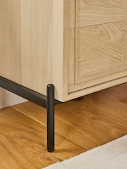 Jasper Conran London Whitewashed Oak Aden Bedside Table - Image 4 of 9