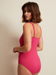 Phase Eight Pink Ribbed Bow Front Swimsuit - Image 2 of 6