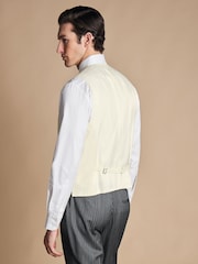 Charles Tyrwhitt Cream Adjustable Fit Morning V2 Suit: Waistcoat - Image 2 of 5