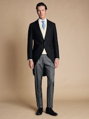 Charles Tyrwhitt Cream Adjustable Fit Morning V2 Suit: Waistcoat - Image 4 of 5