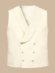 Charles Tyrwhitt Cream Adjustable Fit Morning V2 Suit: Waistcoat - Image 5 of 5
