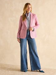 Joules Albury Pink Cotton Blazer - Image 3 of 9