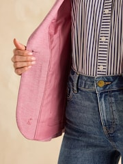 Joules Albury Pink Cotton Blazer - Image 4 of 9