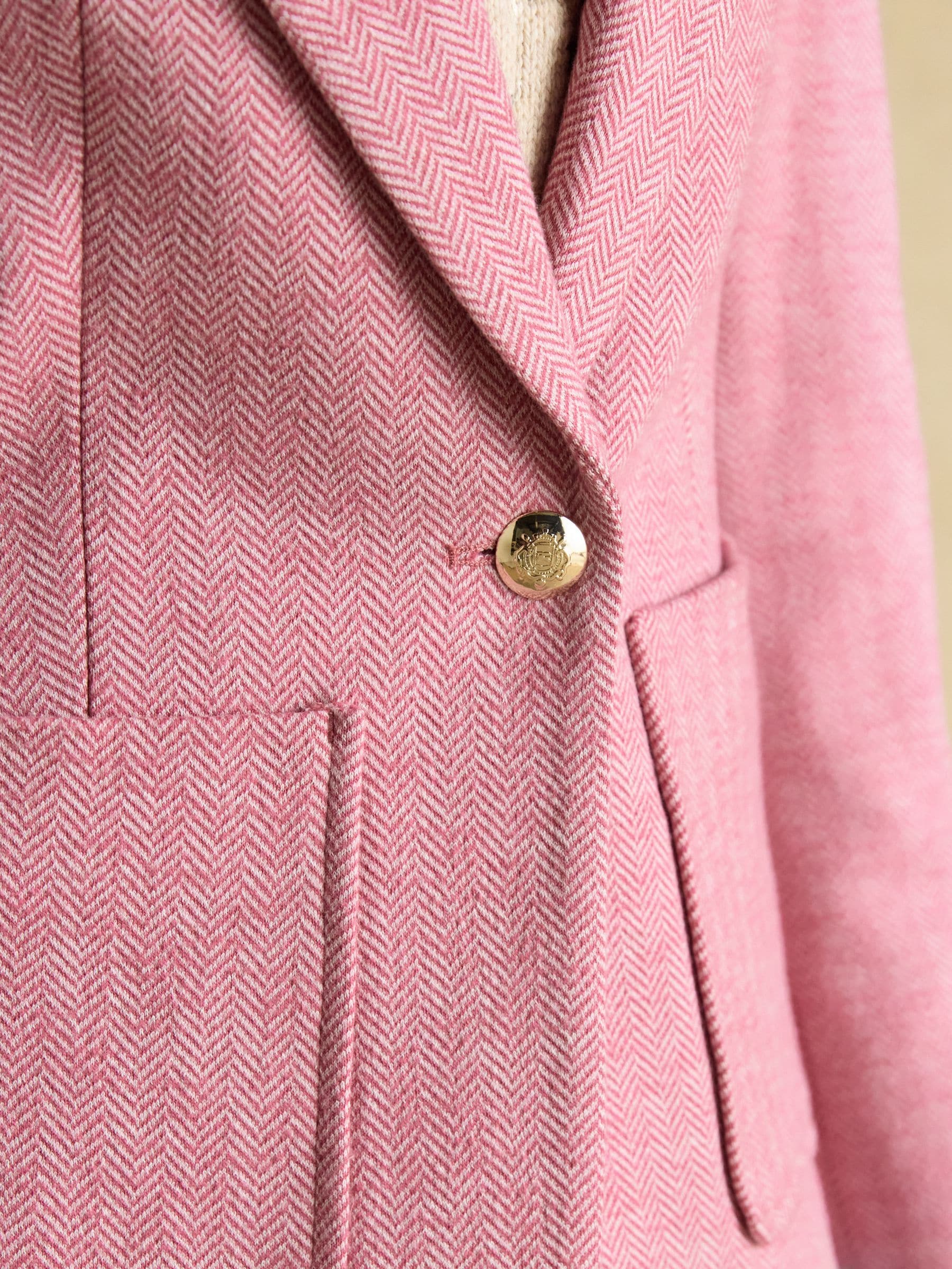 Buy Joules Albury Pink Herringbone Jersey Tweed Blazer from Next USA