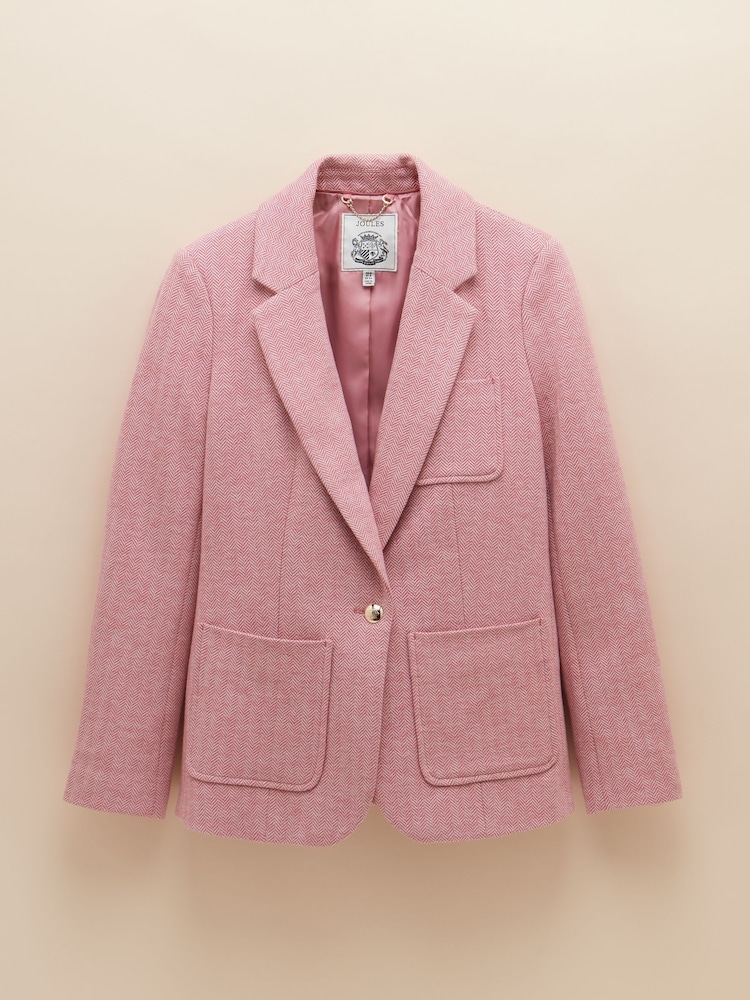 Joules Albury Pink Cotton Blazer - Image 9 of 9