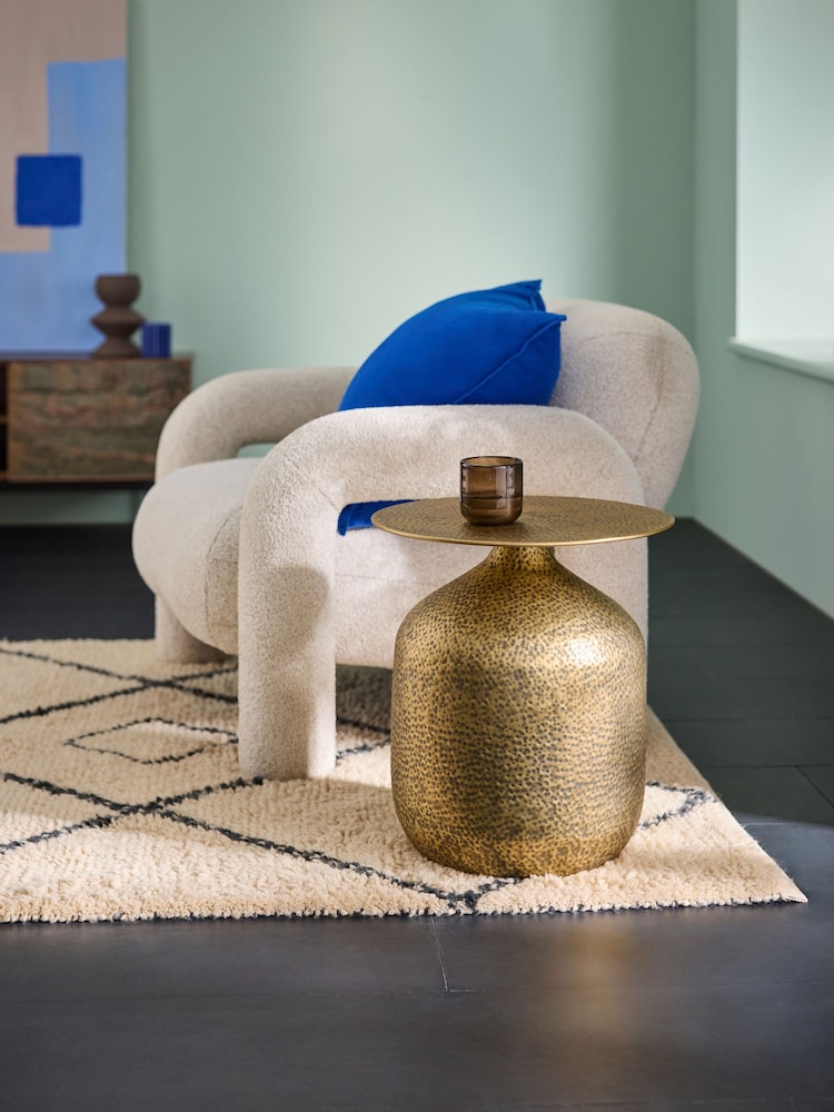 MADE.COM Hammered Brass Zuri Side Table - Image 1 of 7