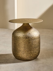 MADE.COM Hammered Brass Zuri Side Table - Image 2 of 7