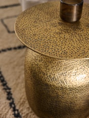 MADE.COM Hammered Brass Zuri Side Table - Image 3 of 7