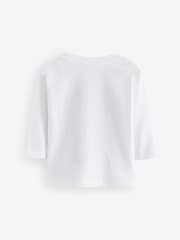 White Long Sleeve Christmas 100% Cotton T-Shirt (3mths-7yrs) - Image 2 of 4