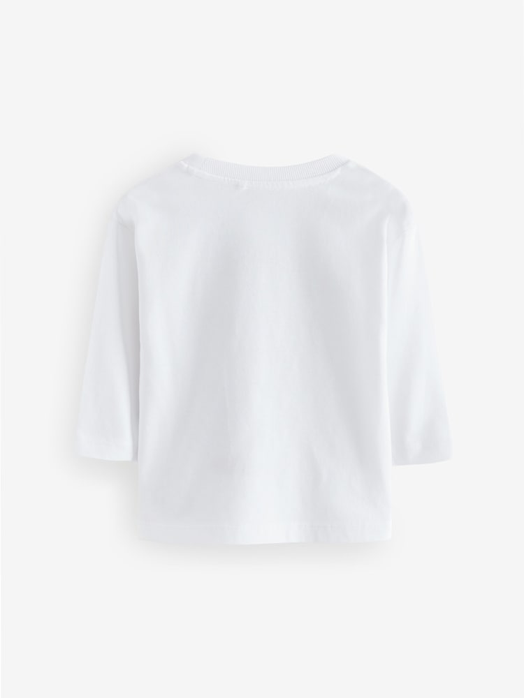 White Long Sleeve Christmas 100% Cotton T-Shirt (3mths-7yrs) - Image 2 of 4