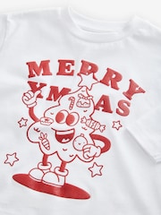 White Long Sleeve Christmas 100% Cotton T-Shirt (3mths-7yrs) - Image 3 of 4