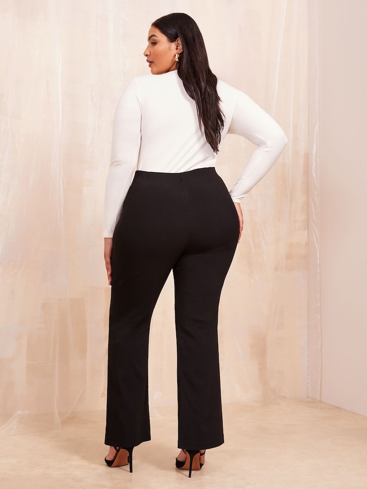 Friends Like These Black Curve Sculpting Stretch Flared Trouser - Image 4 of 4