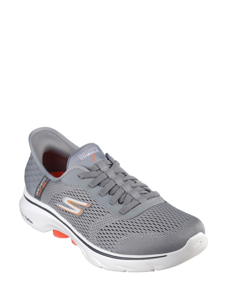 Gris - Zapatillas de deporte sin cordones Go Walk 7 de Skechers - Imagen 2 de 3