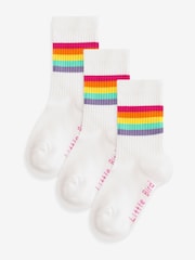 Белый пастельных оттенков - Little Bird by Jools Oliver Rainbow Stripe Tube Socks 3 Pack - Image 1 of 6