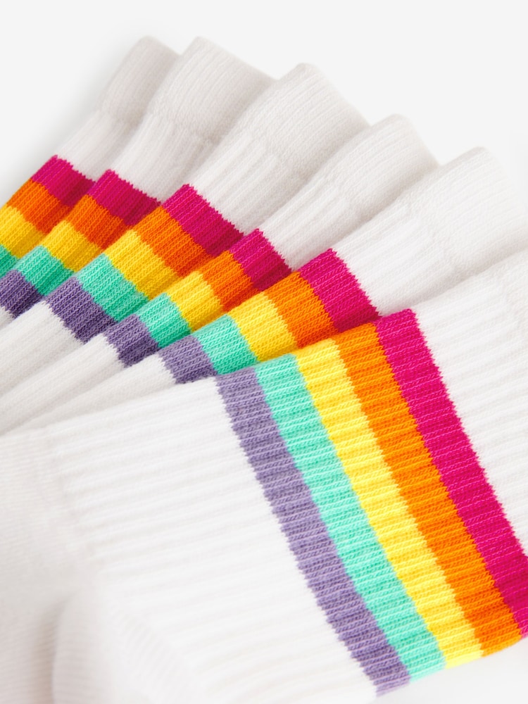 Little Bird by Jools Oliver White Pastel Stripe Tube Socks 3 Pack - Image 3 of 4